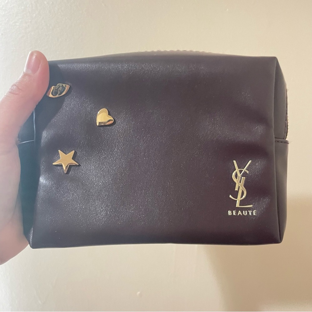 YSL Yves Saint Laurent Faux Leather VIP Exclusive Beauty Cosmetic Bag